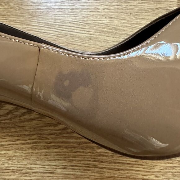 Jeffrey Campbell High Heel Pointed Toe Patent Leather Stiletto Pump Tan Size 10 - Picture 8 of 11